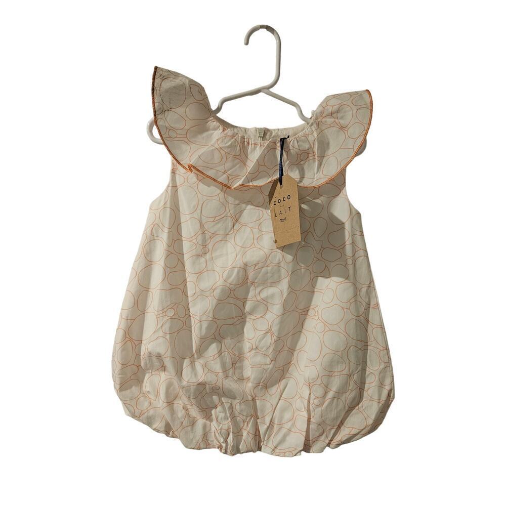 Coco Au‎ Lait White Orange Bertha Collar Balloon Skirt Size 2T NWT